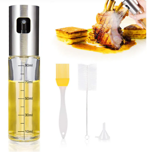 Refillable Stainless Steel Olive Oil Sprayer for Cooking, BBQ & Air Fryer