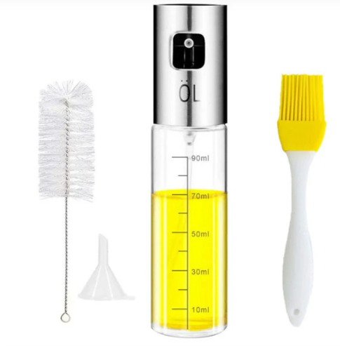 Refillable Stainless Steel Olive Oil Sprayer for Cooking, BBQ & Air Fryer